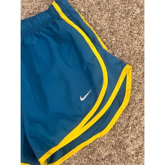 Nike Women's M 3" Dri-FIT Icon Tempo Lined Running Shorts Blue/Yellow Athletic - Picture 9 of 10